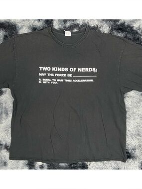 Vintage Delta "Two Kinds Of Nerds.." Black T-Shirt